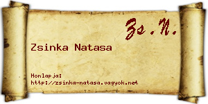 Zsinka Natasa névjegykártya